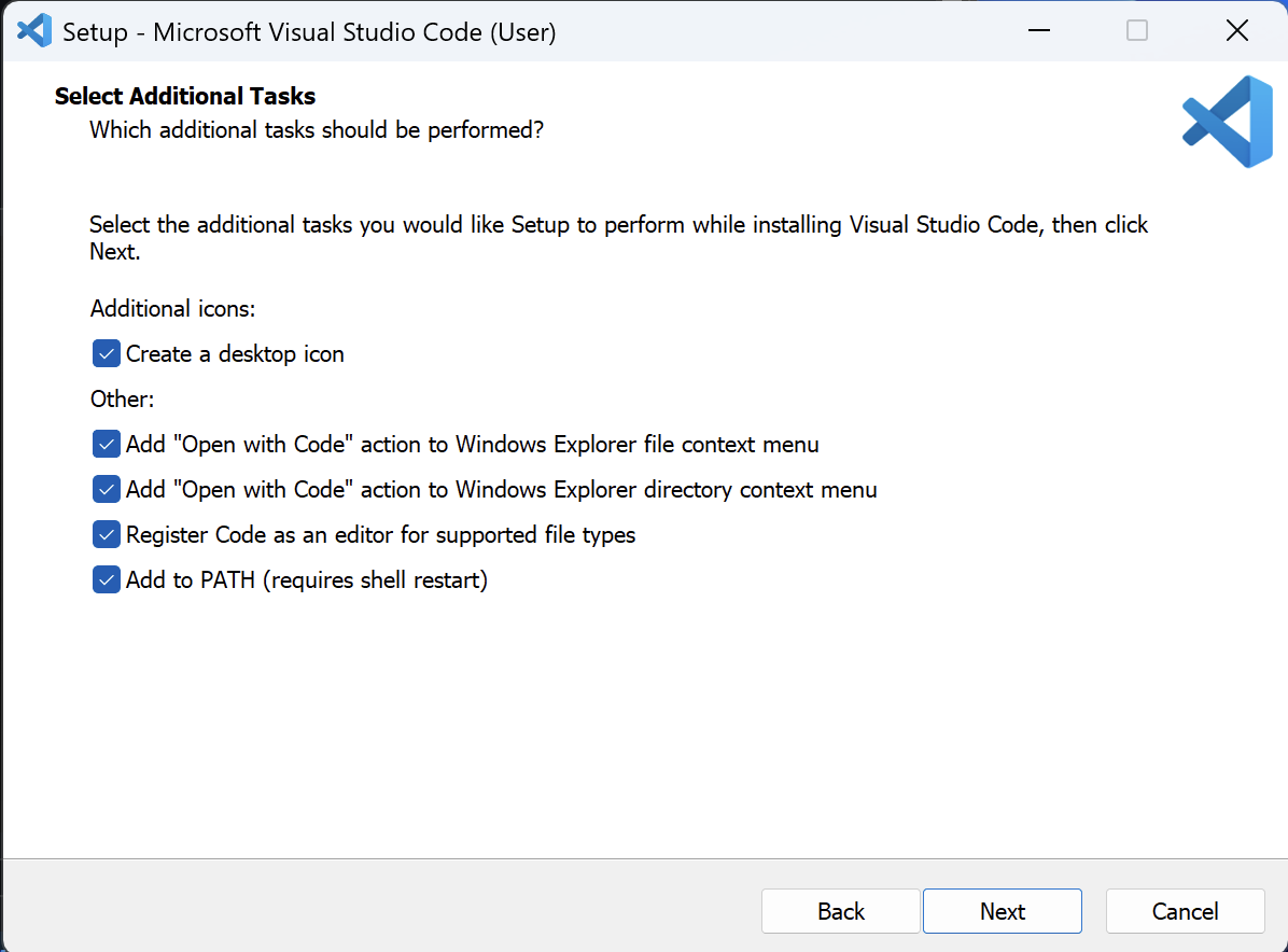 Check all options on this screen if you're unsure.