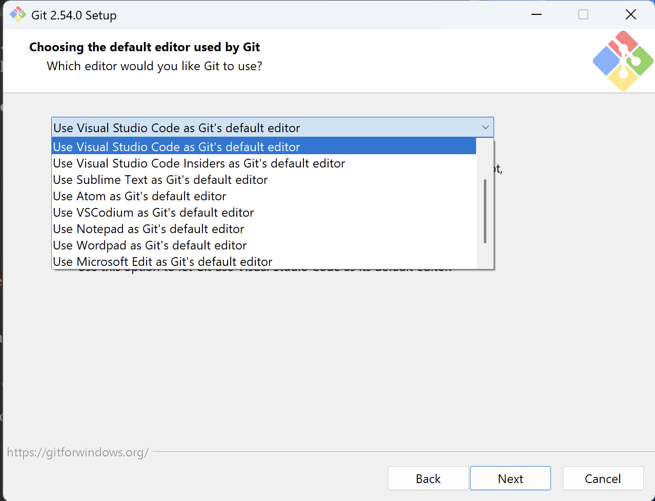 Set to Use Visual Studio Code.